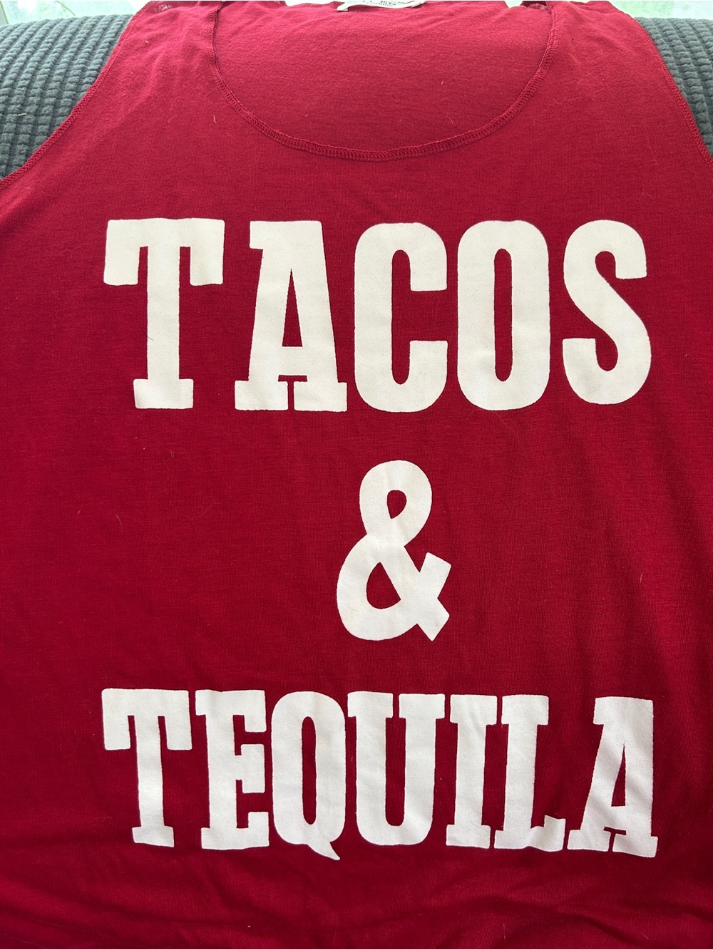 Red 'TACOS & TEQUILA' Graphic Tank
